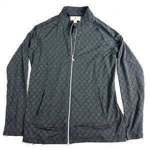 Sport Haley Women’s Quilted Zip Jacket L Gray Owl Pull Stretch Activewear